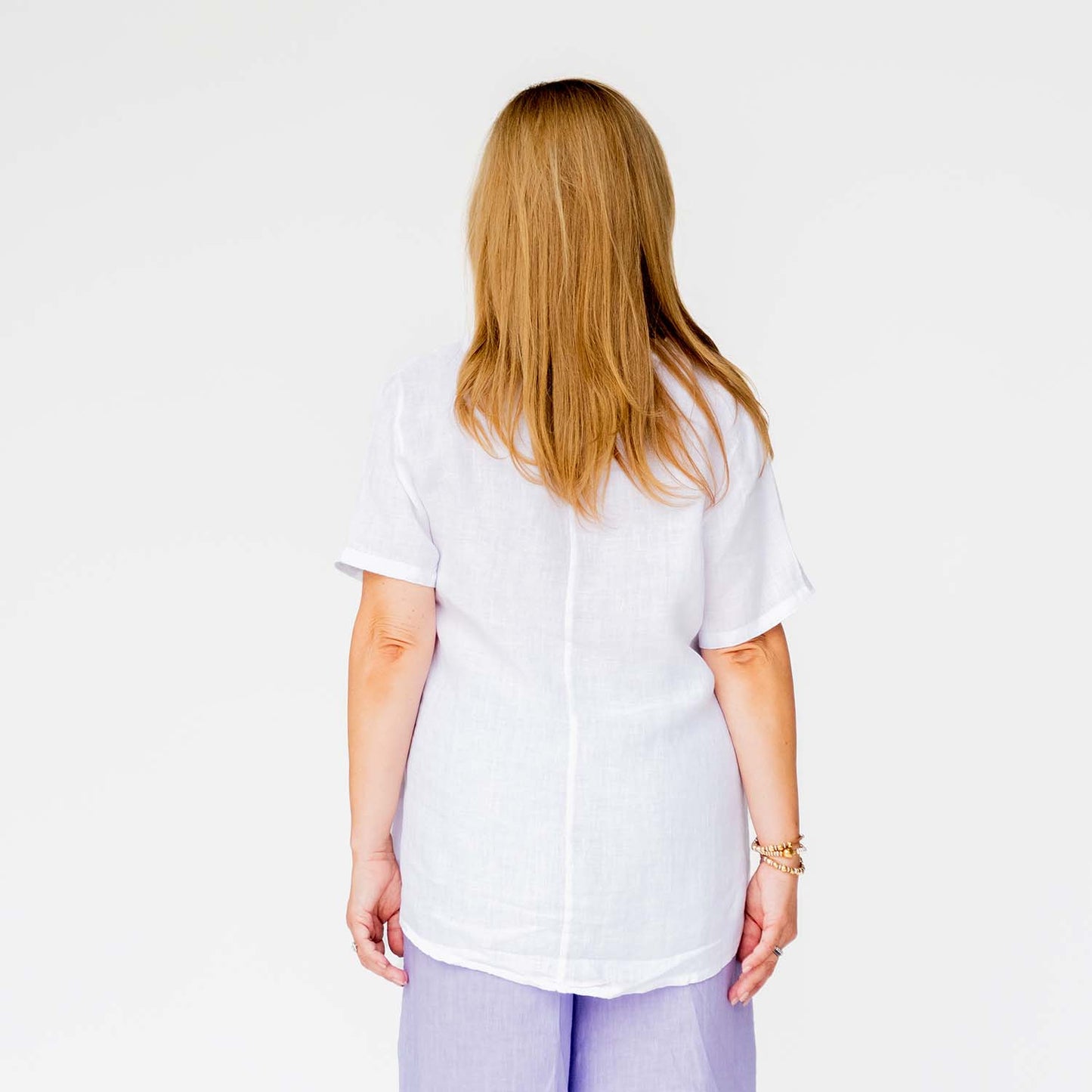 Blusa lino en v