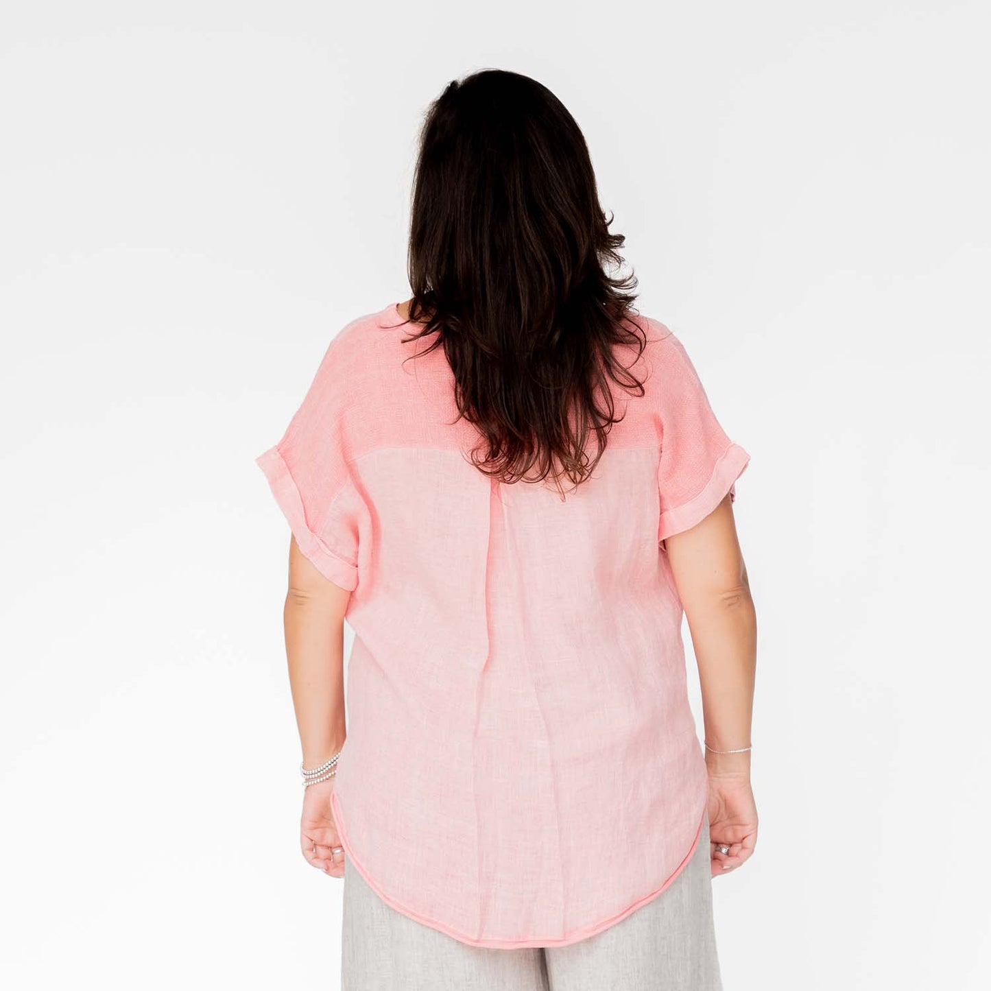 Blusa lino con mesh