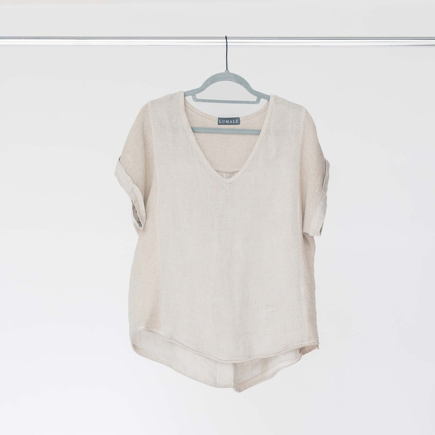 Blusa lino con mesh